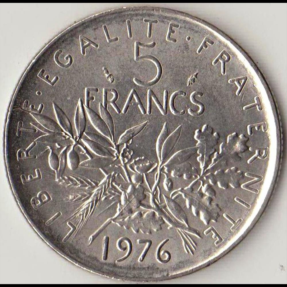 5 FRANCS SEMEUSE 1976 monnaie france moderne 5 francs semeuse 1976