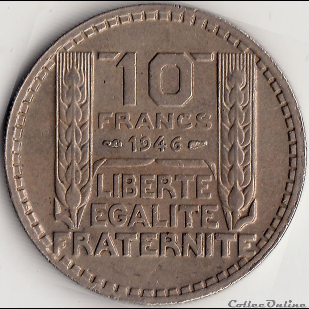 10 Francs TURIN, GROSSE TÊTE, RAMEAUX COURTS monnaie france moderne 10 francs turin grosse tete rameaux courts