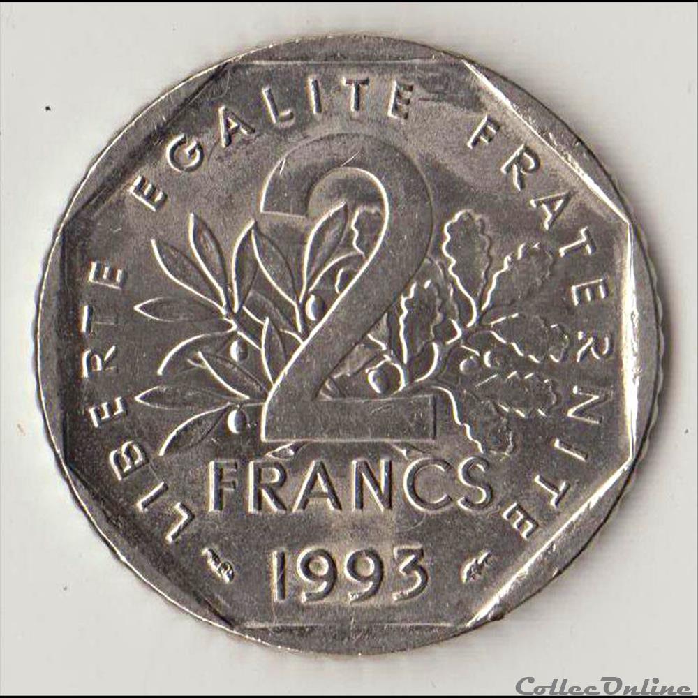 2 FRANCS J. MOULIN 1993 monnaie france moderne 2 francs j moulin 1993