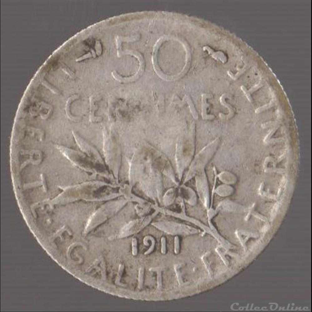 50 CENTIMES SEMEUSE 1911 monnaie france moderne 50 centimes semeuse 1911