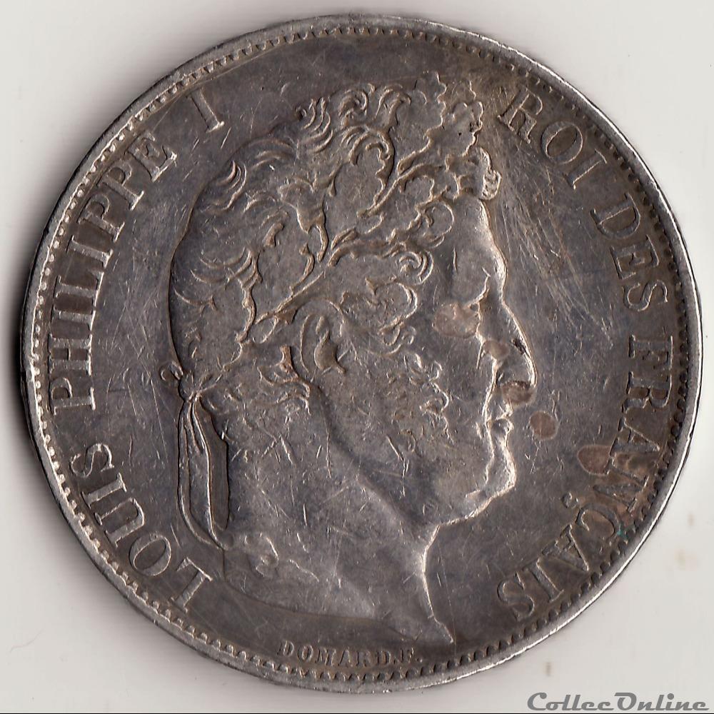 5 francs IIIème type DOMARD 1844 B monnaie france moderne 5 francs iiieme type domard 1844 b