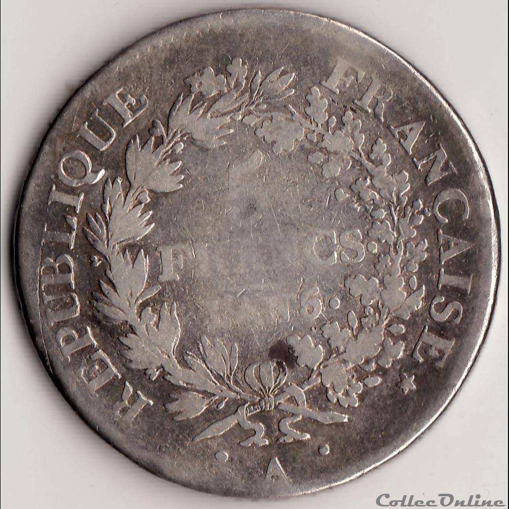 5 francs Union et force L'AN 5 A monnaie france moderne 5 francs union et force an 5 a