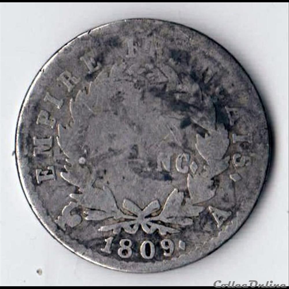 ½ franc Napoleon I 1809 A tête laurée monnaie france moderne franc napoleon i 1809 a tete lauree