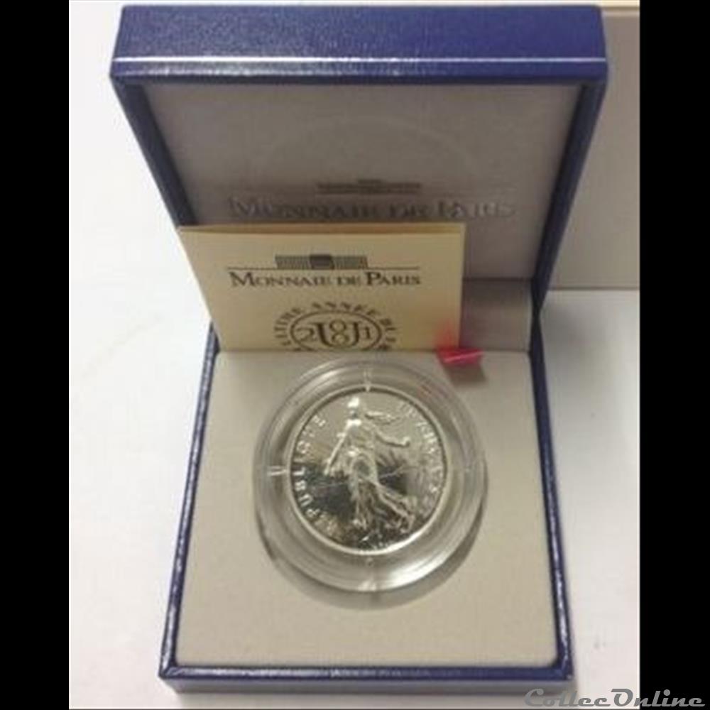 monnaie france moderne 5 francs semeuse argent 2001 serie bu