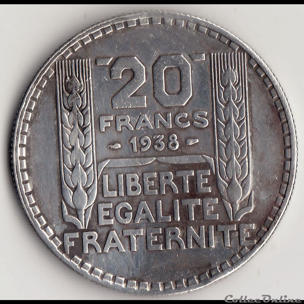 20 FRANCS TURIN 1938 monnaie france moderne 20 francs turin 1938