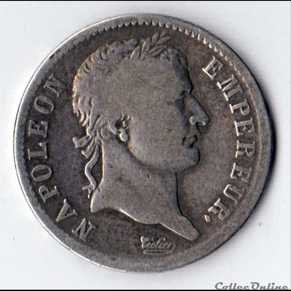 1 franc Napoleon I 1809 A tête laurée monnaie france moderne 1 franc napoleon i 1809 a tete lauree