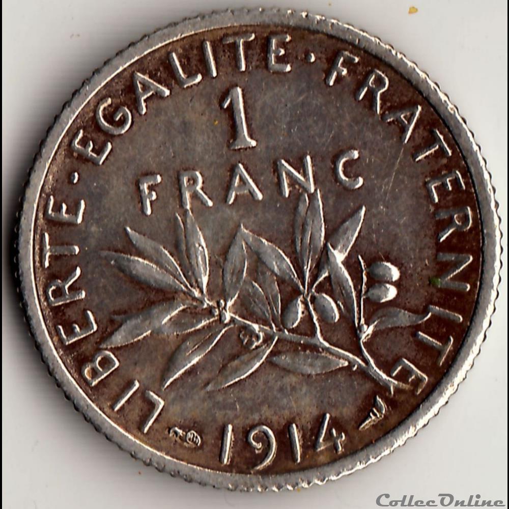 1 FRANC SEMEUSE 1914 monnaie france moderne 1 franc semeuse 1914