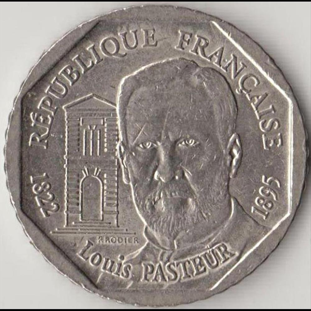 monnaie france moderne 2 francs l pasteur 1995