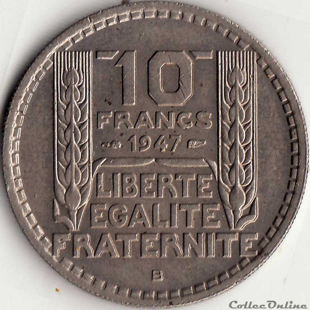 10 FRANCS TURIN Grosse Tête 1947 B monnaie france moderne 10 francs turin grosse tete 1947 b