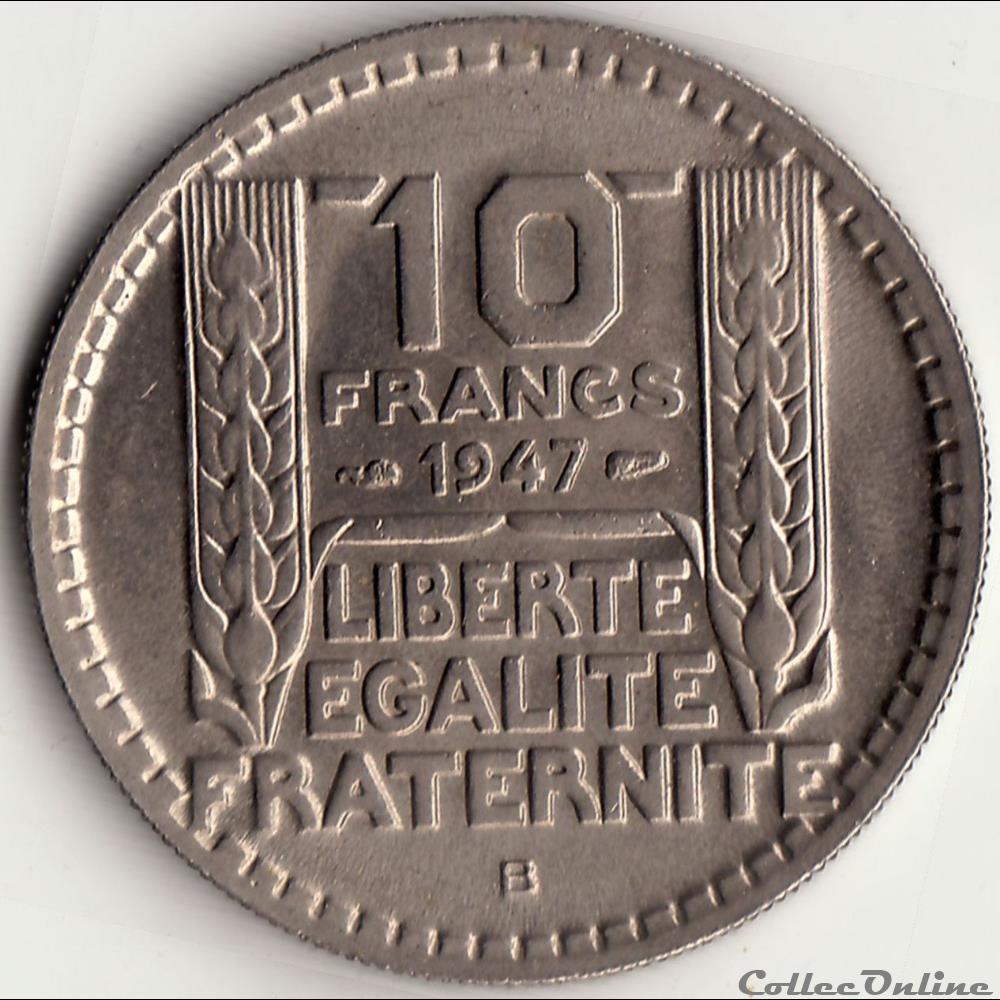 monnaie france moderne 10 francs turin petite tete 1947 b