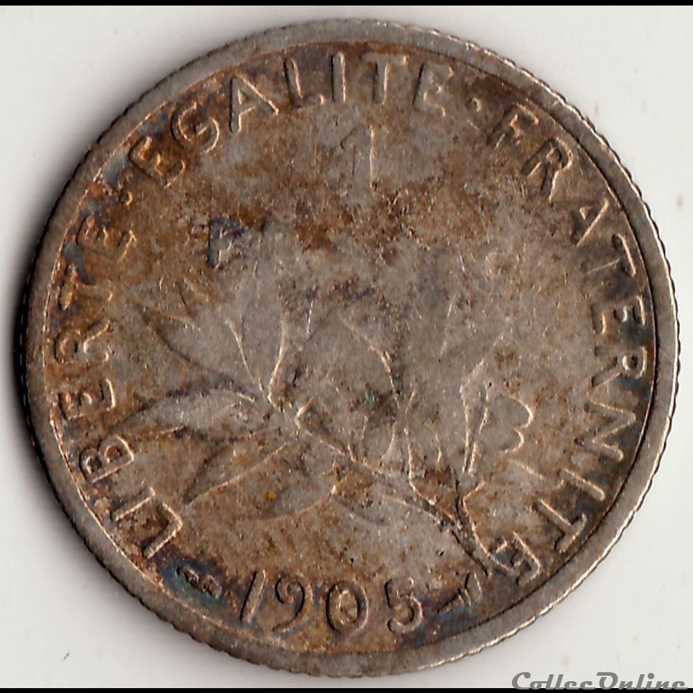 1 FRANC SEMEUSE 1905 monnaie france moderne 1 franc semeuse 1905