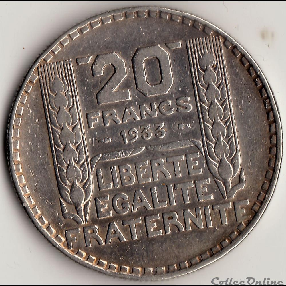 20 FRANCS TURIN 1933 monnaie france moderne 20 francs turin 1933
