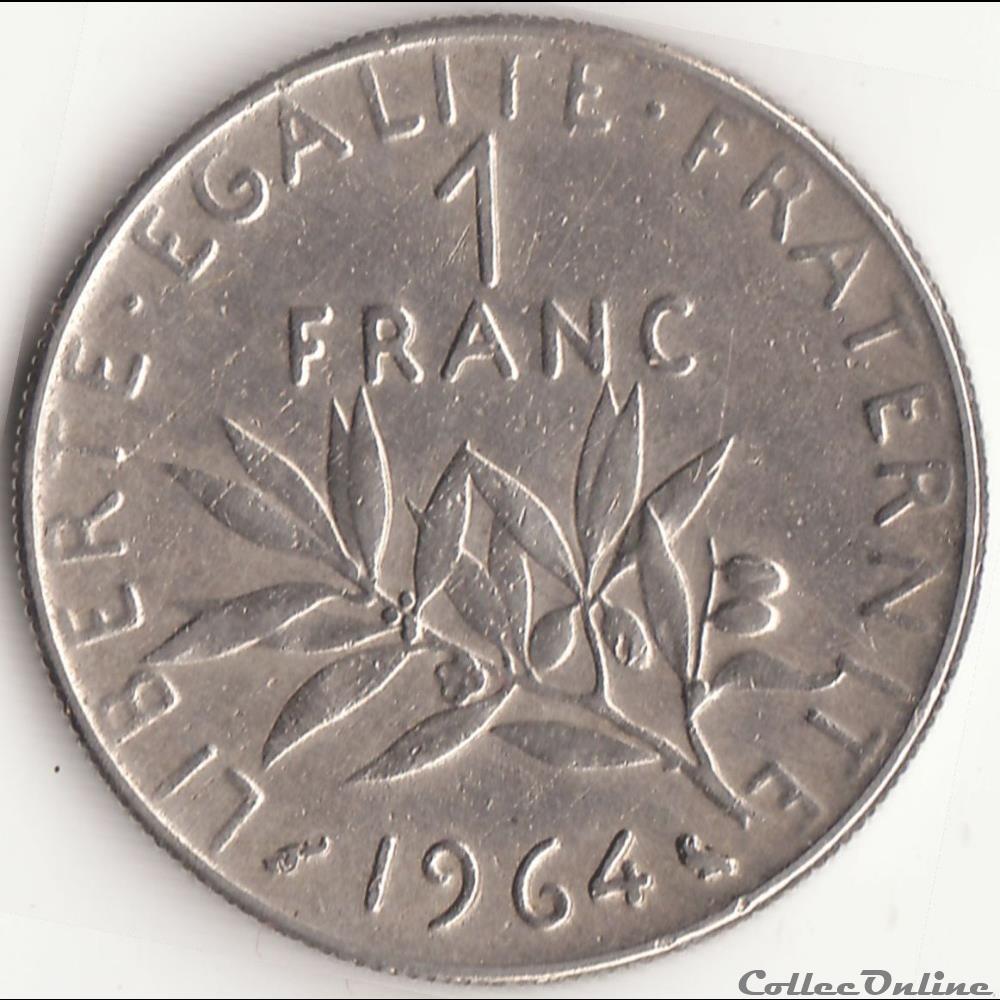 monnaie france moderne 1 franc semeuse 1964
