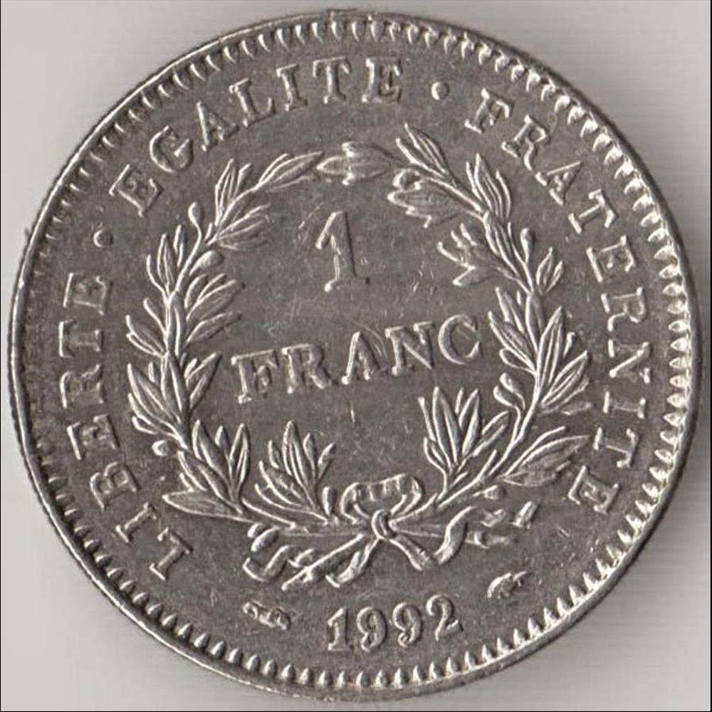 1 FRANC RÉPUBLIQUE (Marianne de Dupré) 1992 monnaie france moderne 1 franc republique marianne de dupre 1992