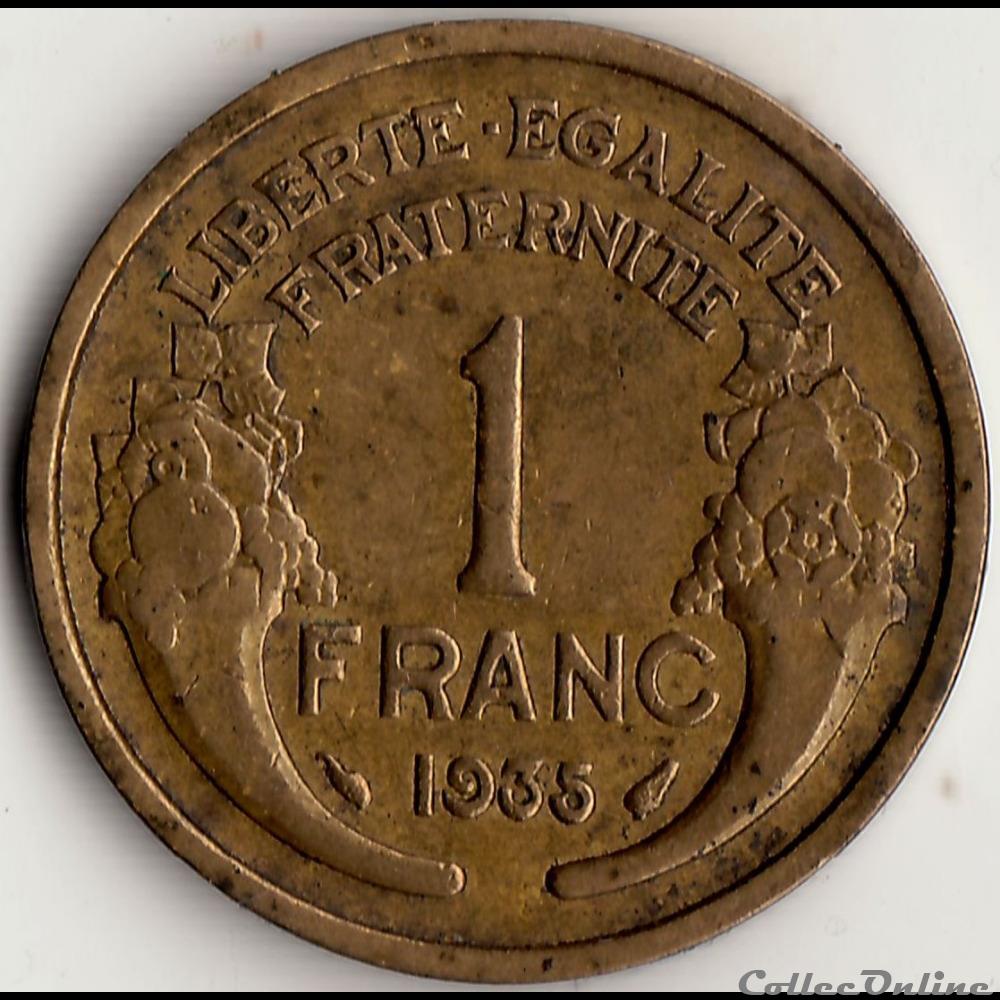 monnaie france moderne 1 franc morlon 1935