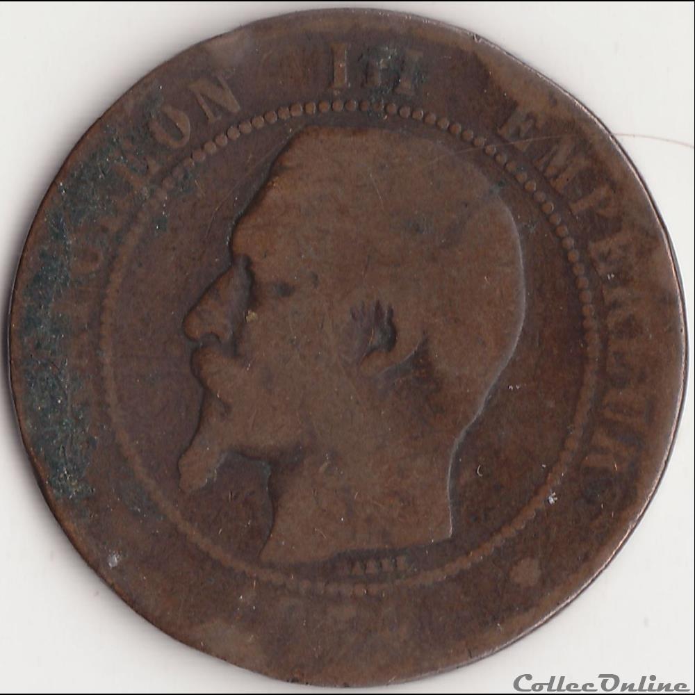 monnaie france moderne 10 centimes napoleon iii tete nue 1854 ma