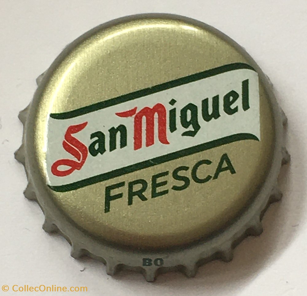 tampinhas de garrafas cerveja espanha san miguel fresca