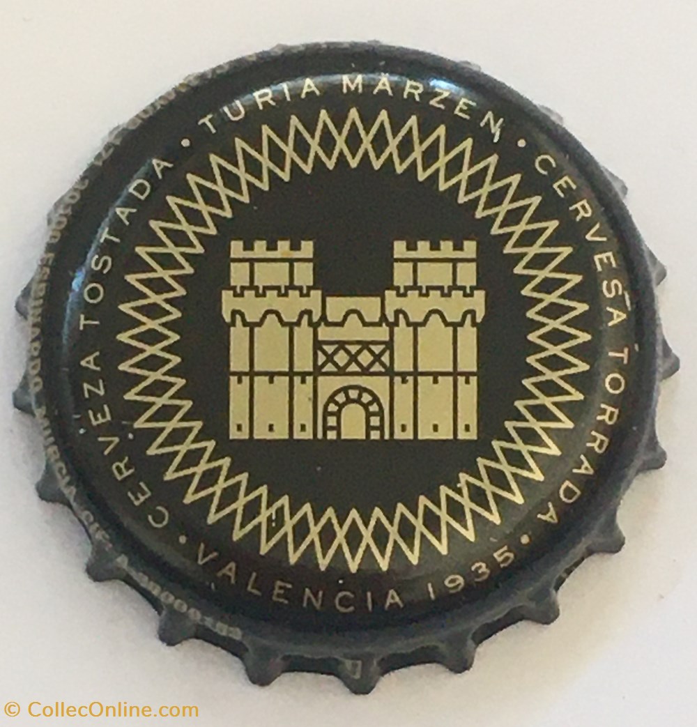 tampinhas de garrafas cerveja espanha turia