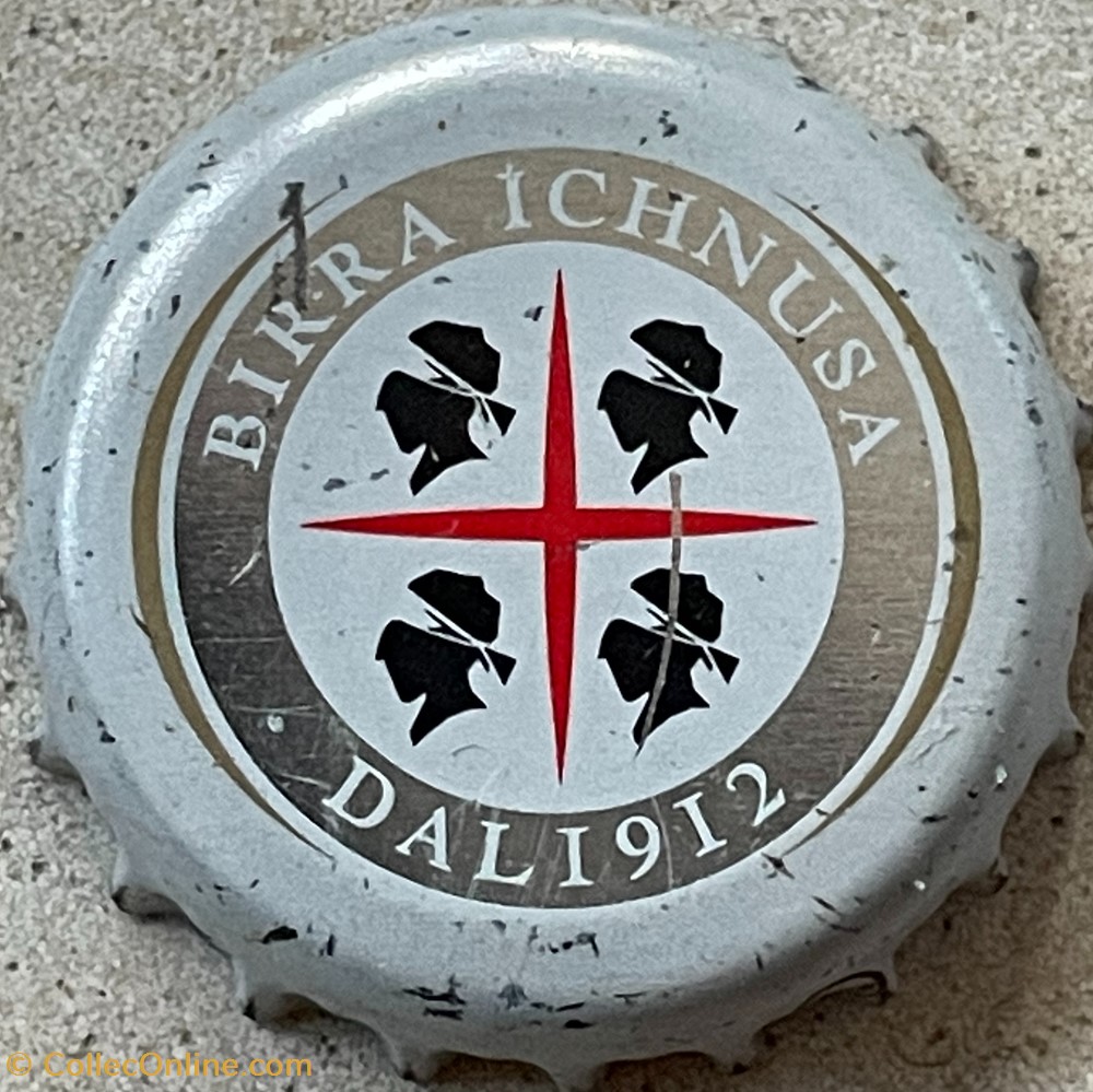 Ichnusa - Bottle caps - Beer - Italy - Color Silver - Color White