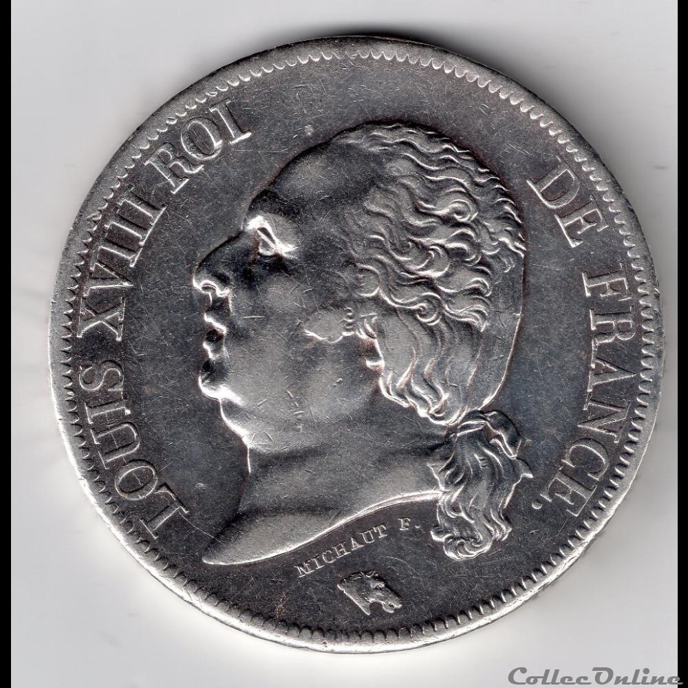 5 francs 1817 b monnaie france moderne 5 francs 1817 b