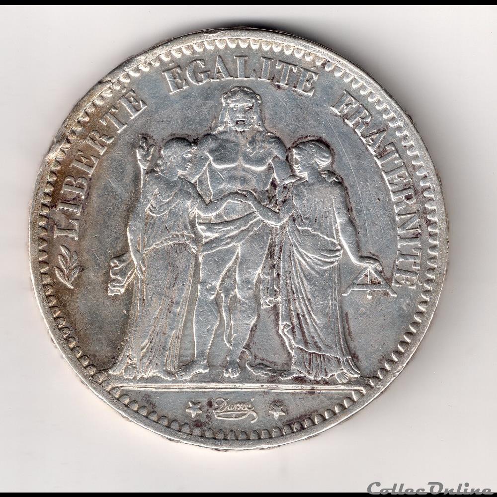 5 francs 1877 k monnaie france moderne 5 francs 1877 k