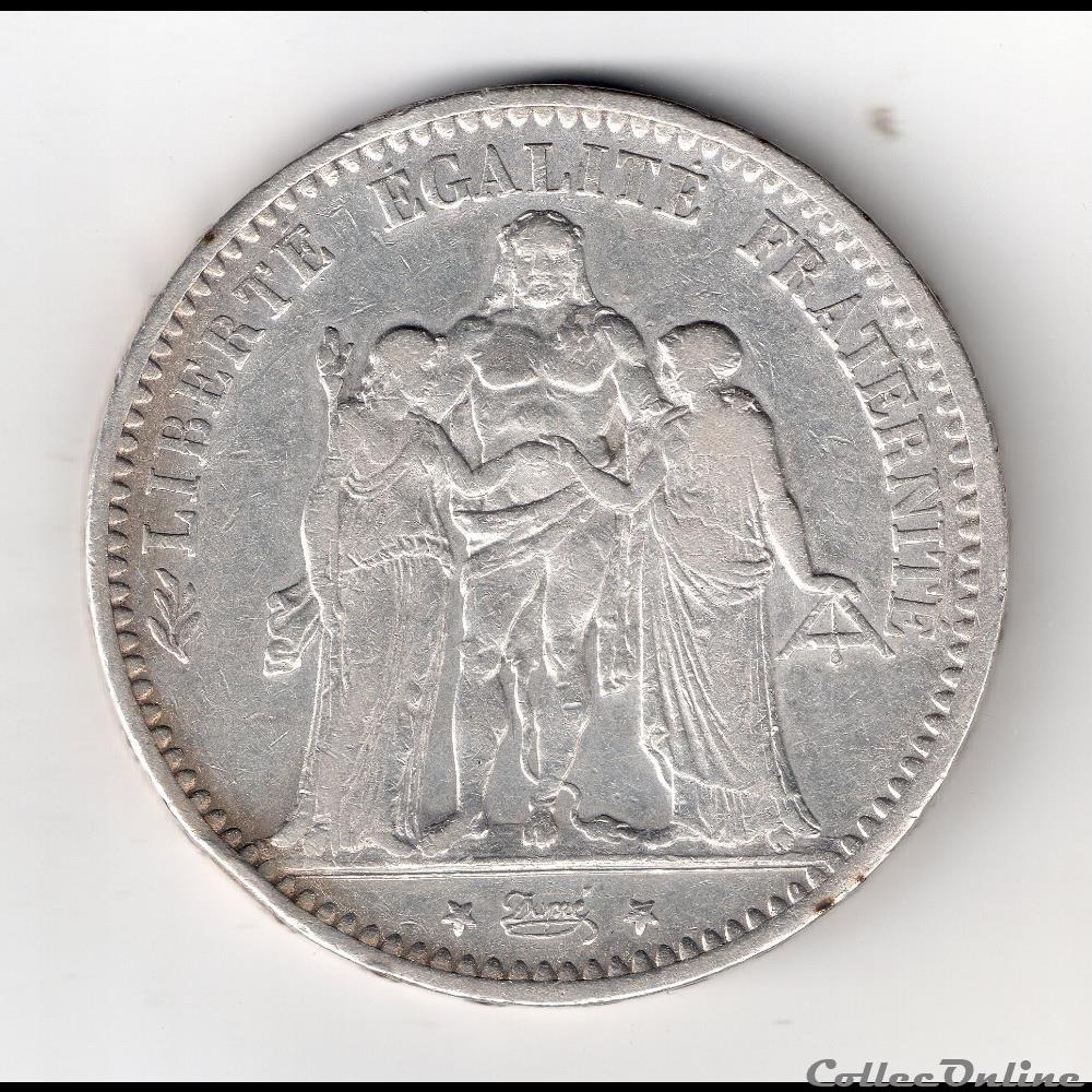 monnaie france moderne 5 francs 1876 k