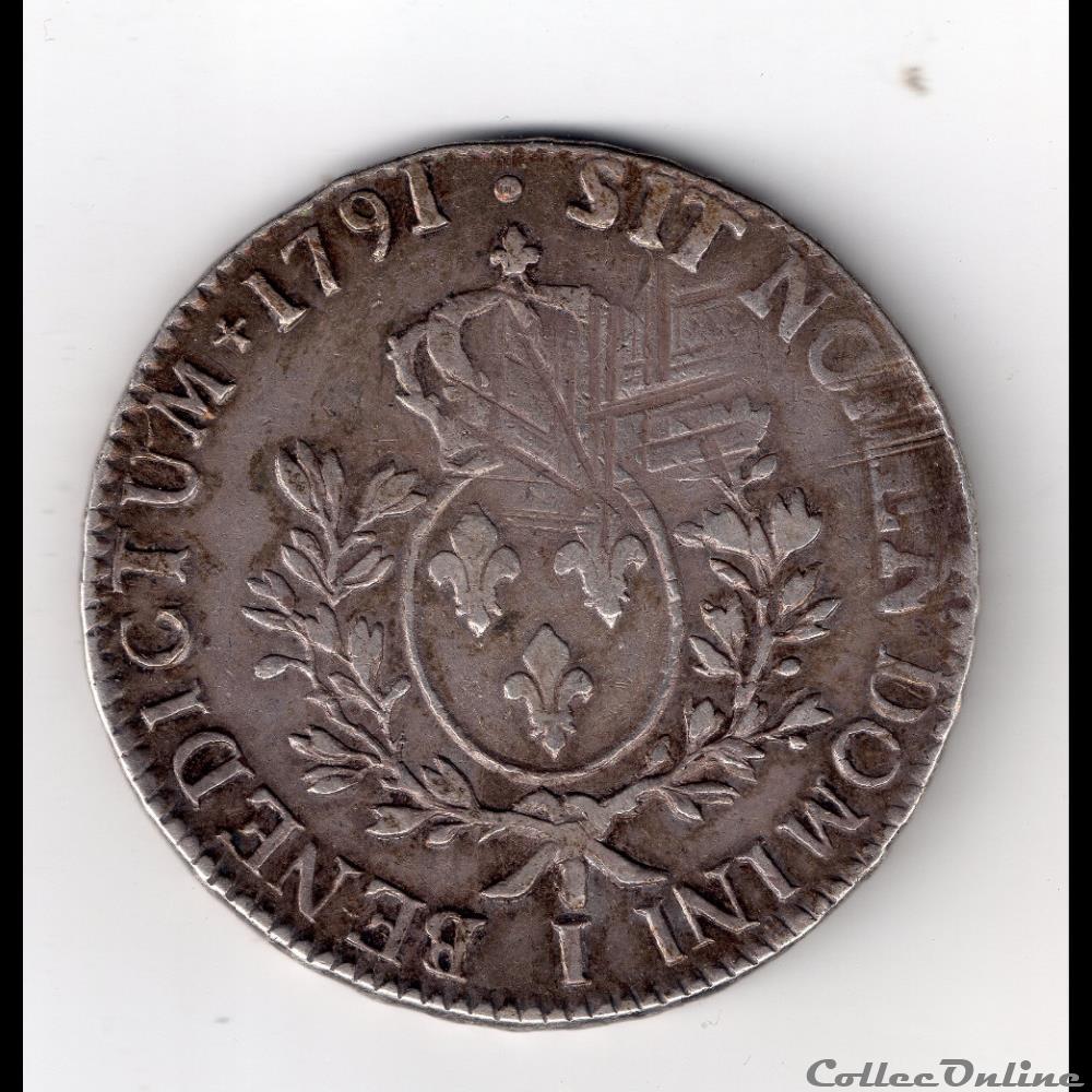 ecu 1791 i monnaie france royale ecu 1791 i