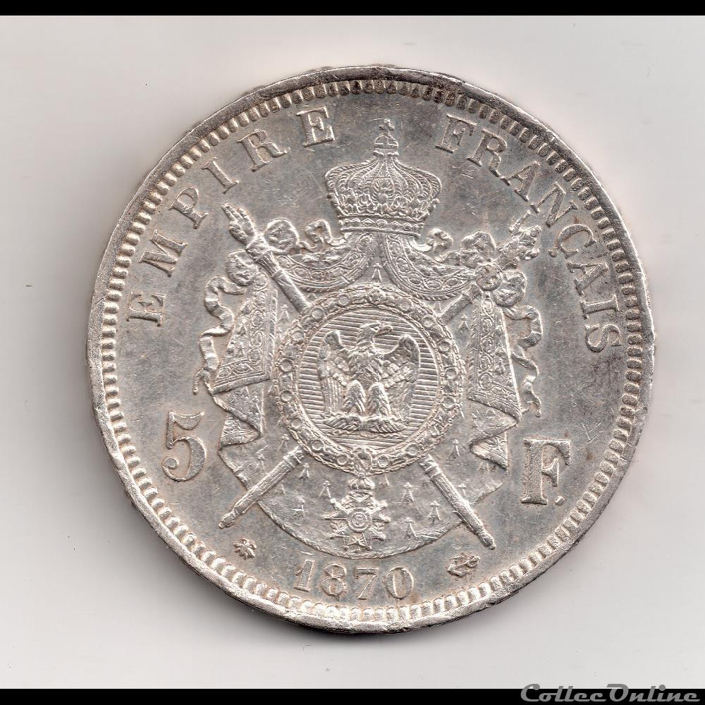 monnaie france moderne 5 francs 1870 a