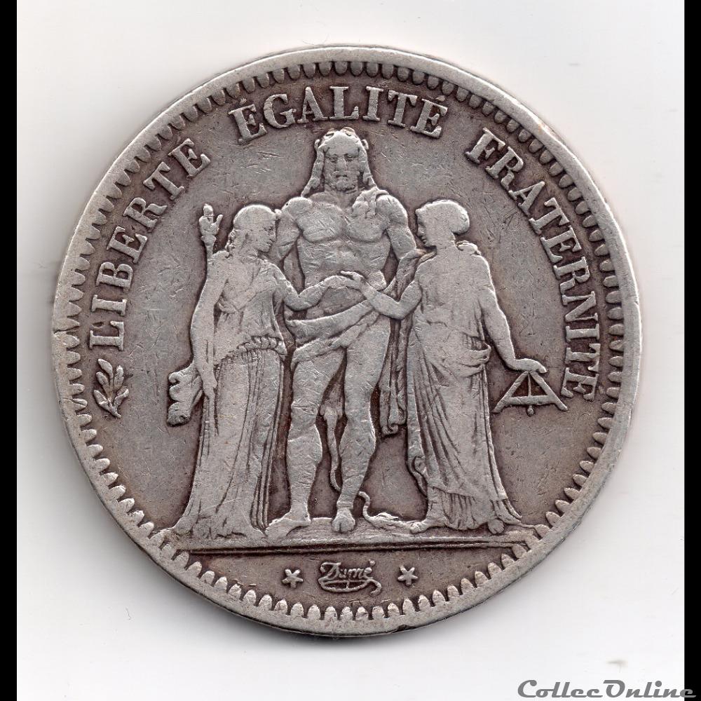 monnaie france moderne 5 francs 1848 k