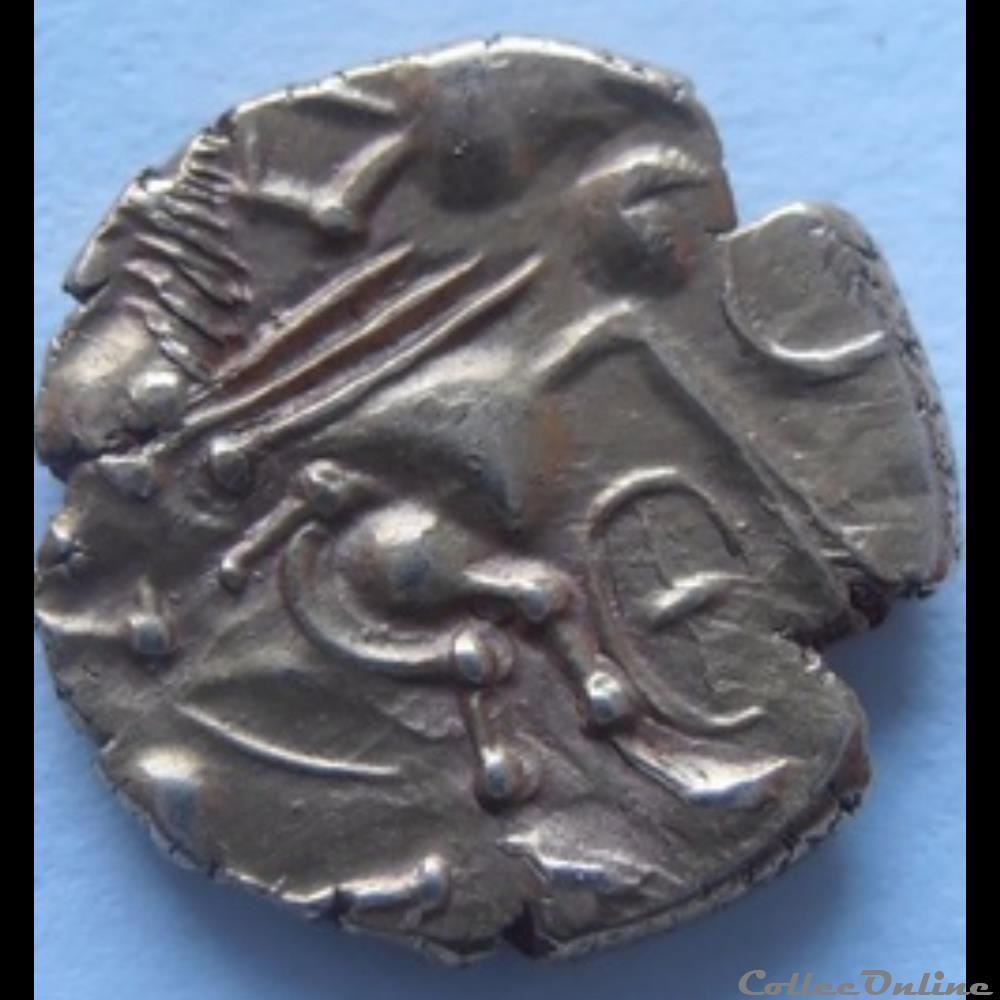 Série 290 DT 2158 quart de statère au personnage allongé monnaie antique gauloise serie 290 dt 2158 quart de statere au personnage allonge
