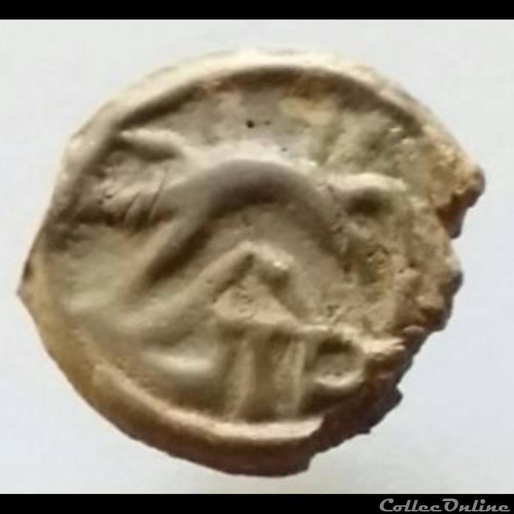 Série 968 DT 3262 var Potin OYINDIA ( dégénéré ) à la tête janiforme ou " tête bêche " monnaie antique gauloise serie 968 dt 3262 var potin oyindia degenere a la tete janiforme ou tete beche