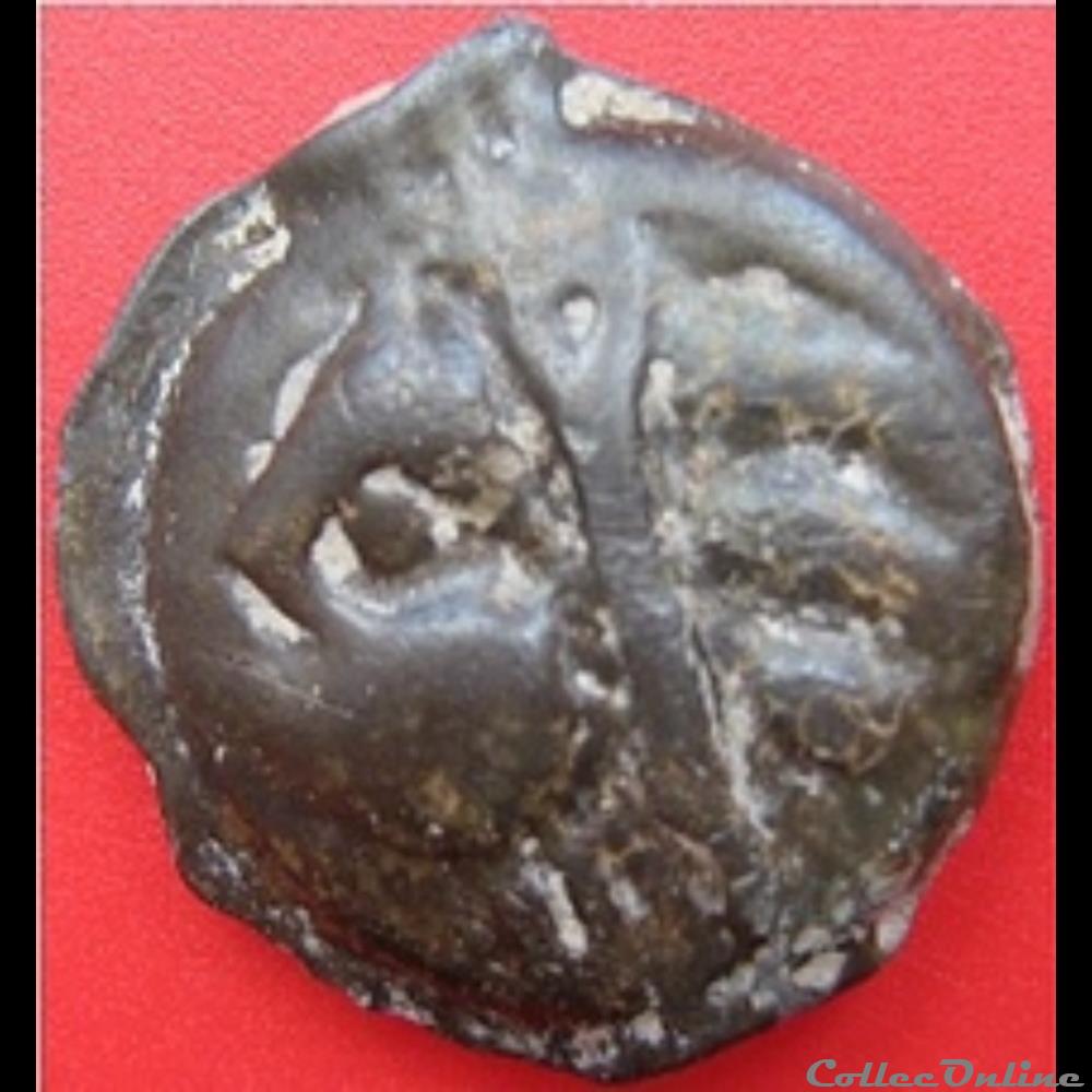 Série 38 ( classe I b ) Potin à la tête d'indien monnaie antique gauloise serie 38 classe i b potin a la tete indien