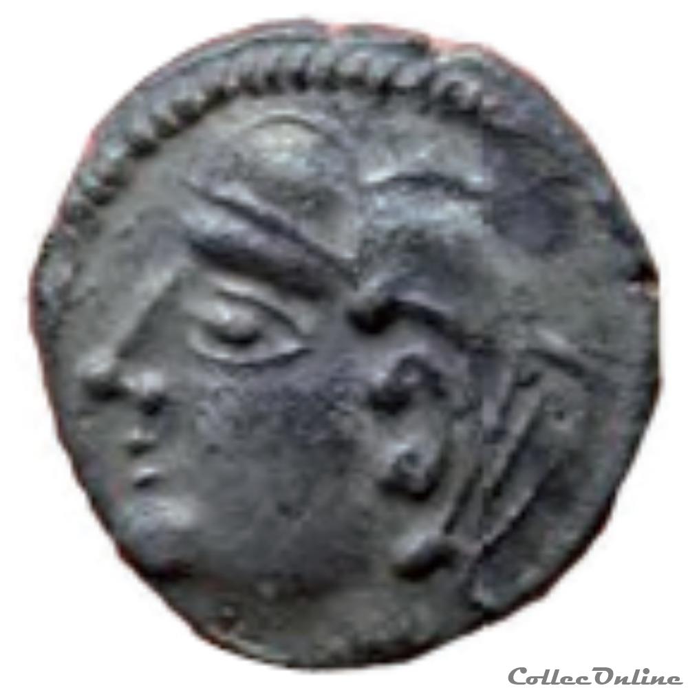 monnaie antique gauloise serie 1079 drachme a la tete coupee sur le cheval