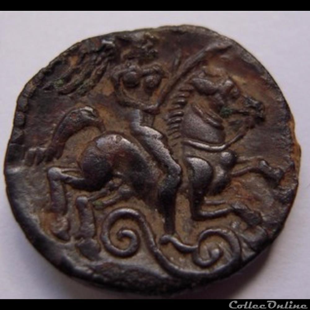 Série 454 DT 2471 Bronze PIXTILOS à la cavalière monnaie antique gauloise serie 454 dt 2471 bronze pixtilos a la cavaliere