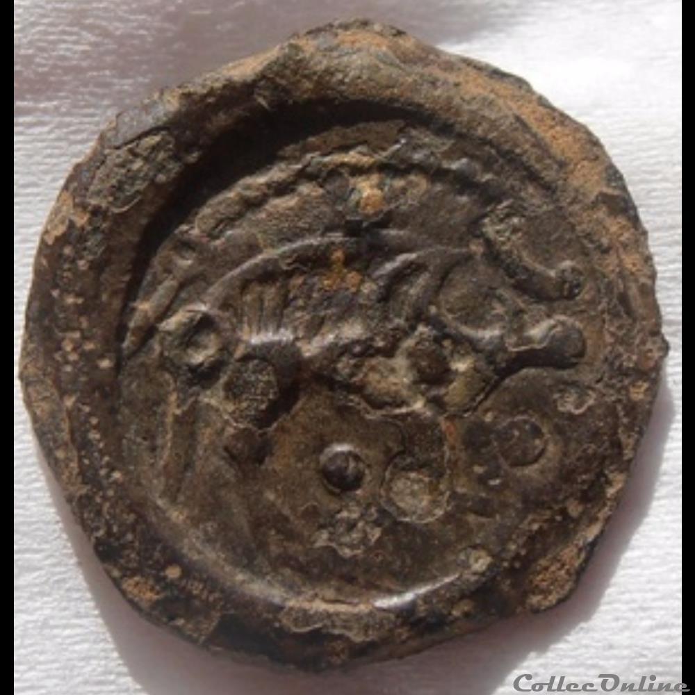 bronze au sanglier monnaie antique gauloise bronze au sanglier