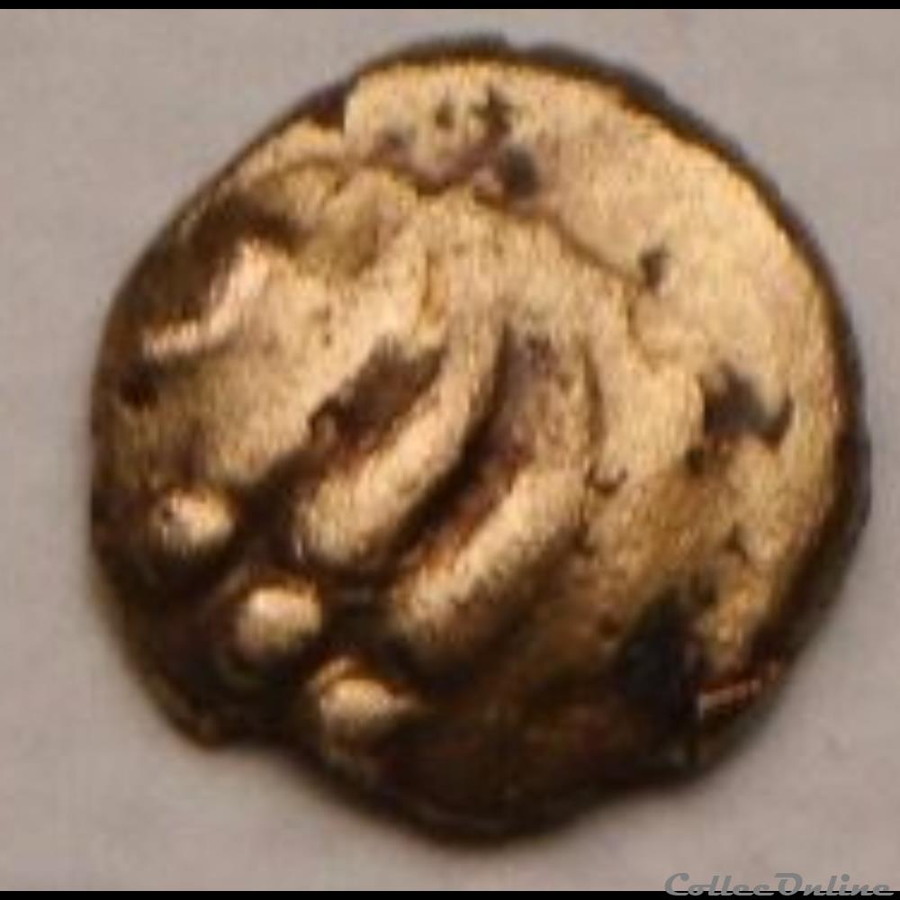monnaie antique gauloise serie 30 dt 186 quart de statere dit aux arcs de cercle a la griffe aux segments