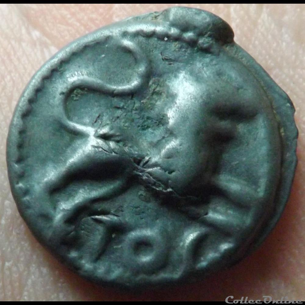 Série 953 DT 3255 Potin TOG au lion monnaie antique gauloise serie 953 dt 3255 potin tog au lion