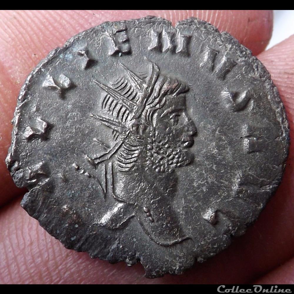 Gallien au cerf à droite monnaie antique romaine gallien au cerf a droite