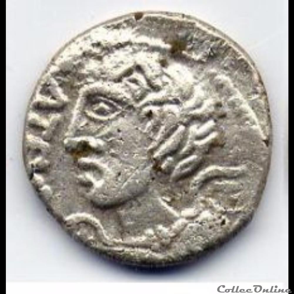 Série 83 DT 640 Quinaire ATEVLA / VLATOS ( incus ) monnaie antique gauloise serie 83 dt 640 quinaire atevla vlatos incus