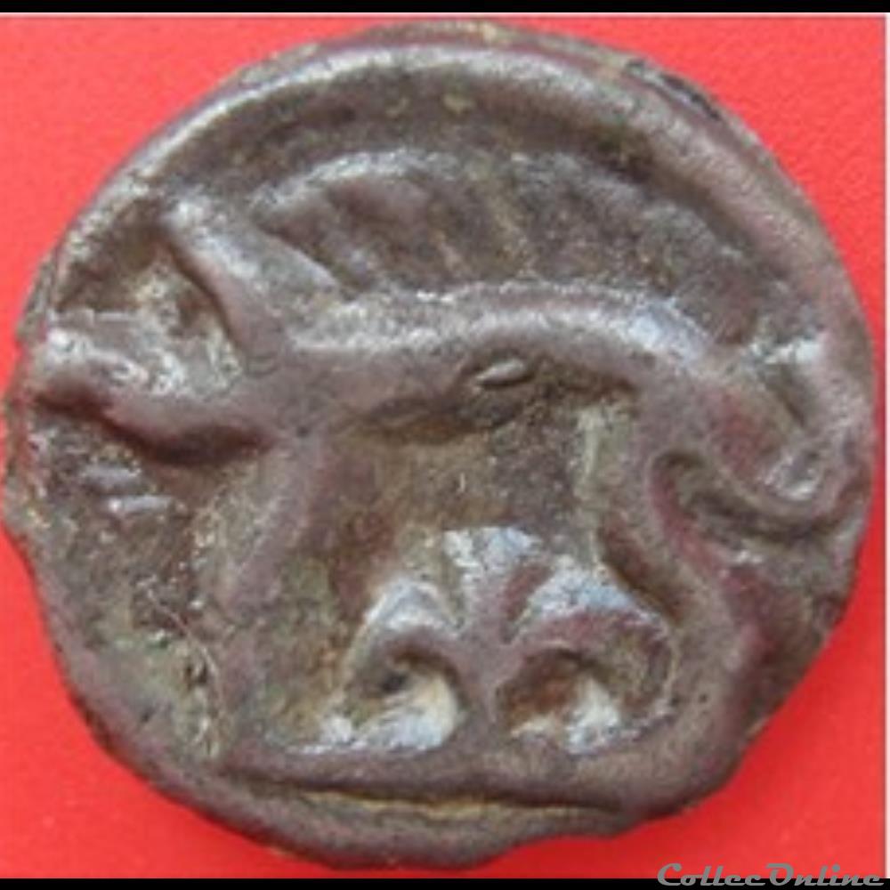 Série 38 ( classe I j ) potin à la tête d'indien monnaie antique gauloise serie 38 classe i j potin a la tete indien