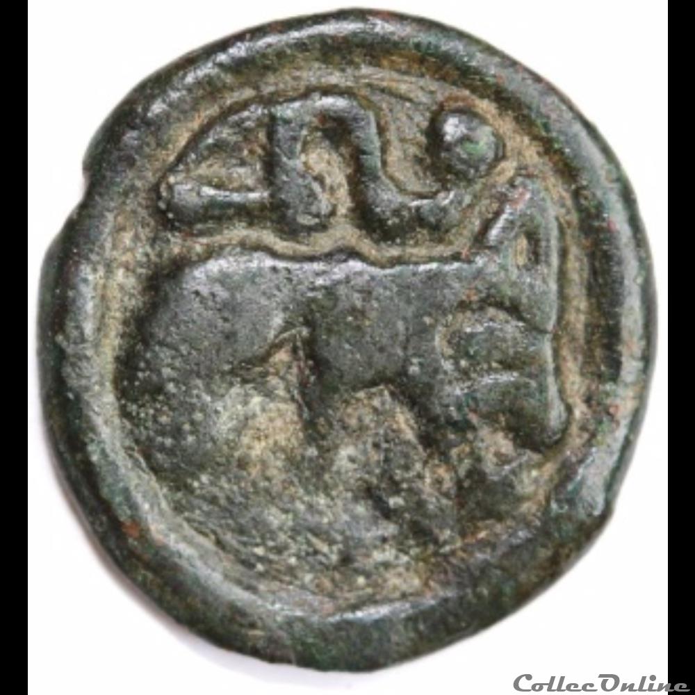 Série 24 DT 155 potin au guerrier courant monnaie antique gauloise serie 24 dt 155 potin au guerrier courant