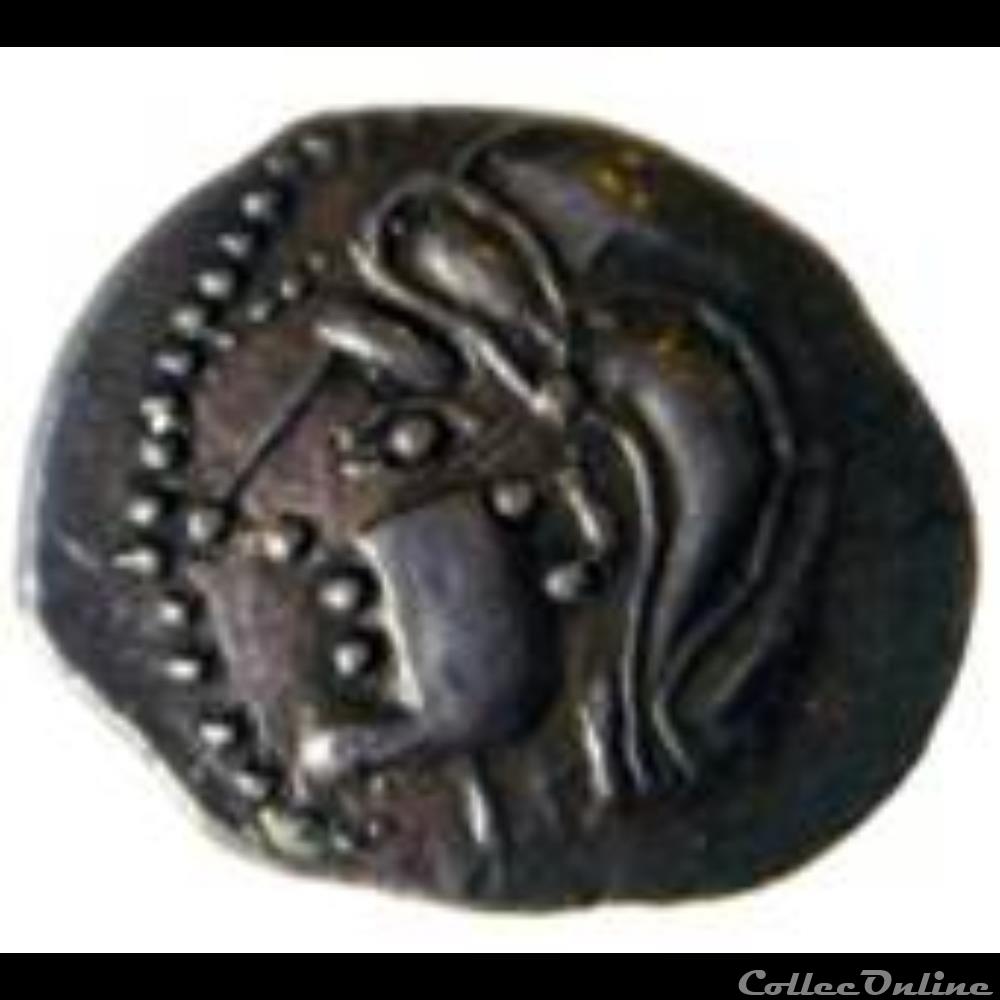 Série 1079 DT 3418 Drachme à la tête coupée / 3 annelets monnaie antique gauloise serie 1079 dt 3418 drachme a la tete coupee 3 annelets
