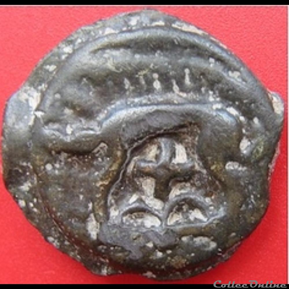 Série 38 ( classe I b ) Potin à la tête d'indien monnaie antique gauloise serie 38 classe i b potin a la tete indien