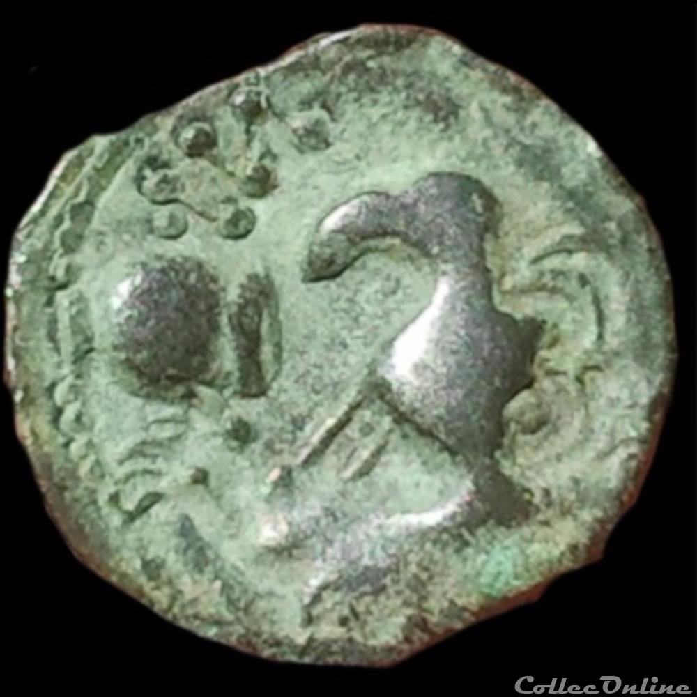 Série 556 DT 2638 Bronze N I inversé à l'oiseau et au vase monnaie antique gauloise serie 556 dt 2638 bronze n i inverse a oiseau et au vase