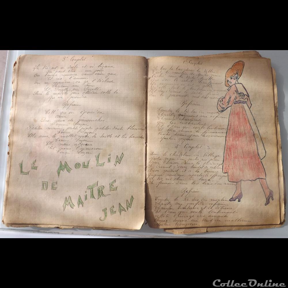militarium autre gauloise cahier de chanson illustre de poilu guerre de 14 18 besancon fort benoit