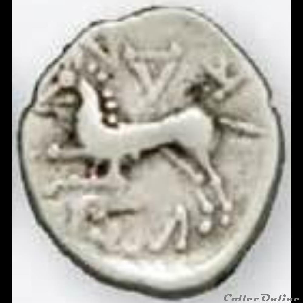 DT série 884 Quinaire KALETEDOY tête à droite monnaie antique gauloise dt serie 884 quinaire kaletedoy tete a droite
