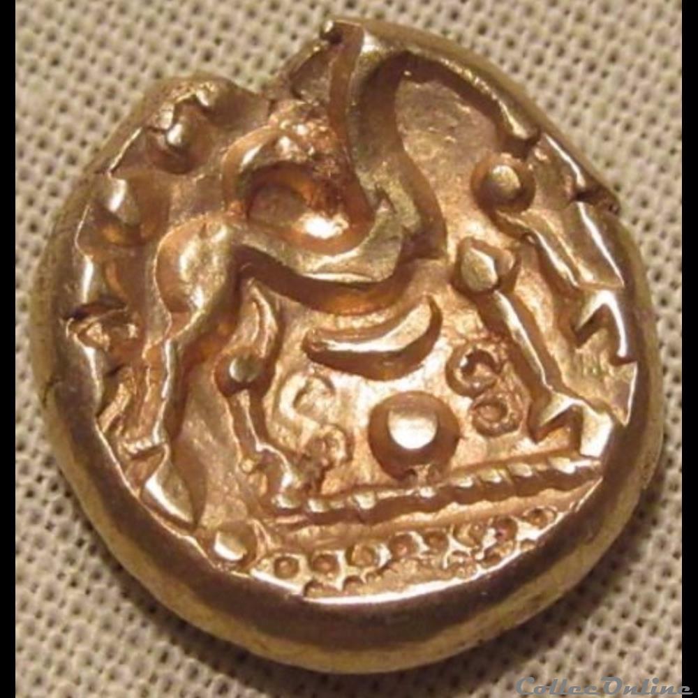 série 40 statère uniface au cheval avec S monnaie antique gauloise serie 40 statere uniface au cheval avec s