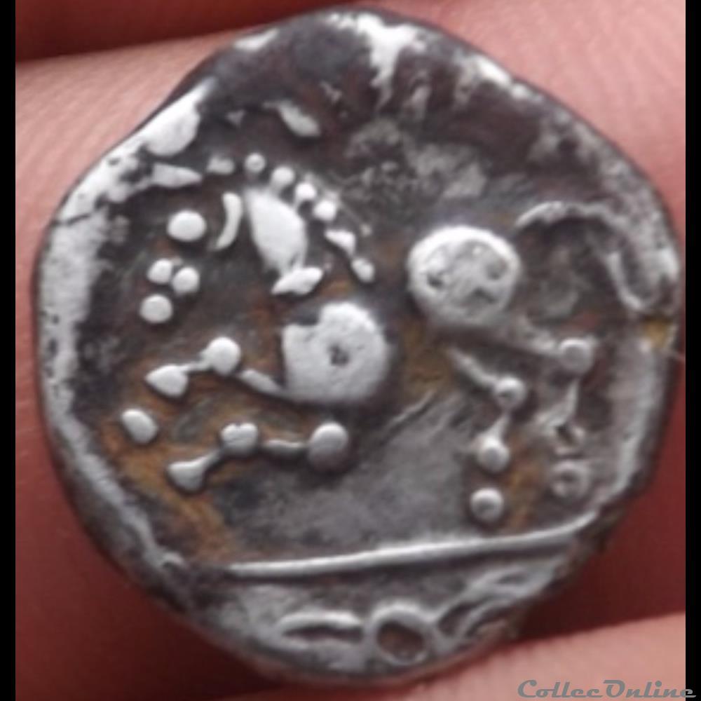 monnaie antique gauloise serie 917 dt 3229 quinaire coios orgiitirix fourre