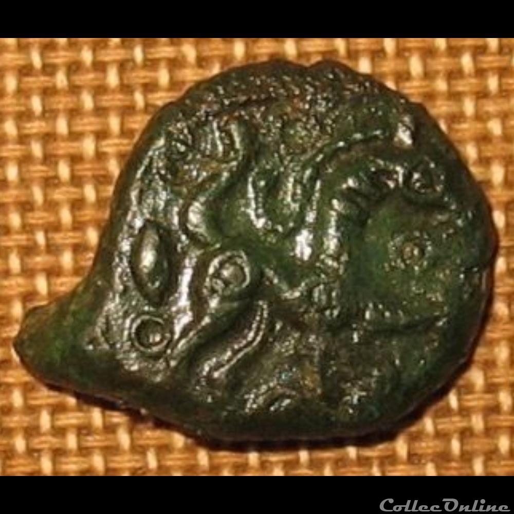 monnaie antique gauloise serie 49 dt 449 bronze au type sanglier cheval