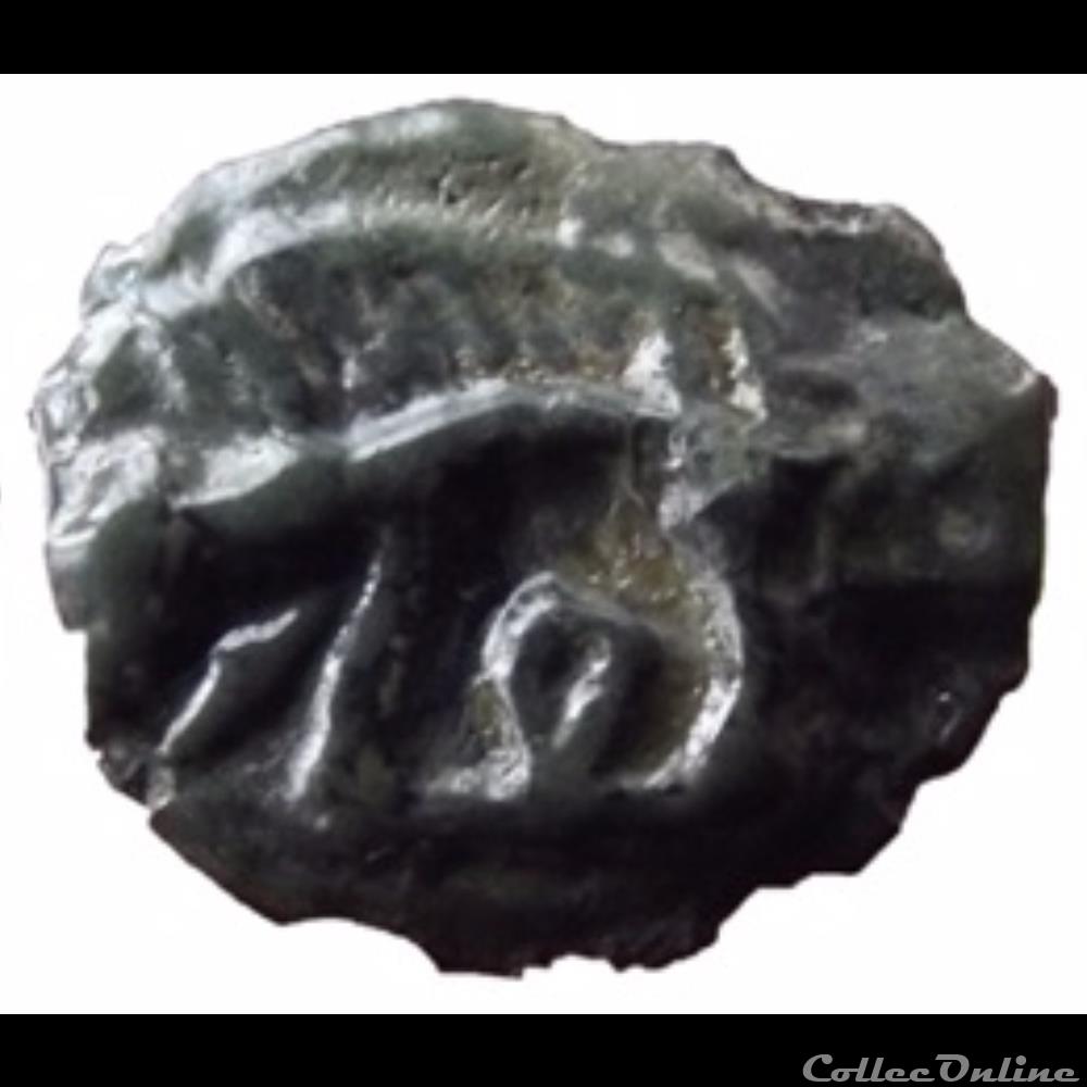 Série 38 ( classe I d ) potin à la tête d'indien monnaie antique gauloise serie 38 classe i d potin a la tete indien